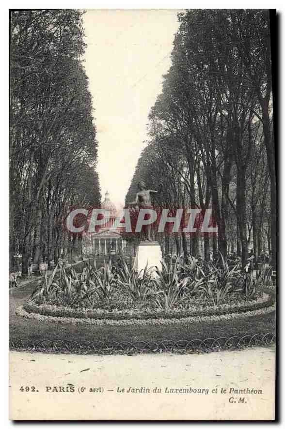 CPA Paris 6 arrt Le Jardin du Luxembourg et le Pantheon
