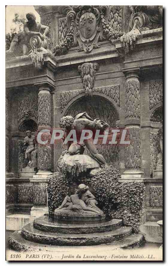 CPA Paris VIe jardin du Luxembourg fontaine Medicis