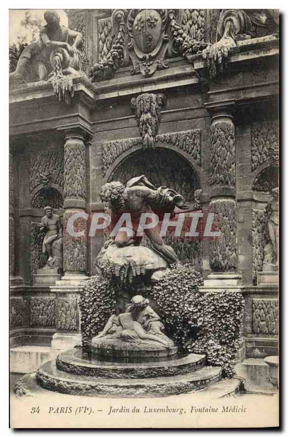 CPA Paris VIe jardin du Luxembourg Fontaine Medicie