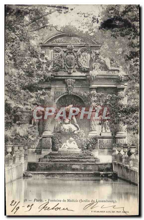 CPA Paris Fontaine de Medicis jardin du Luxembourg