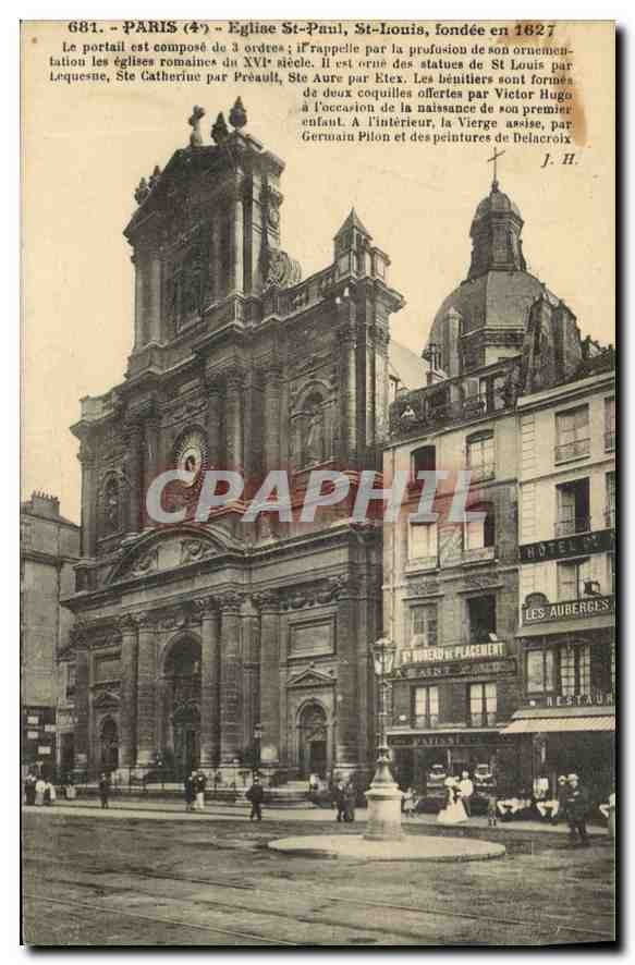 CPA Paris 4e Eglise St Paul St Louis fondee en 1627