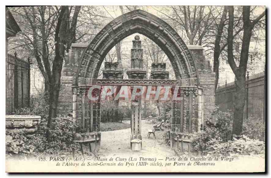 CPA Paris 5e arr Musee de Cluny les Thermes Porte de la Chapelle de la Vierge de l'Abbaye de Saint G