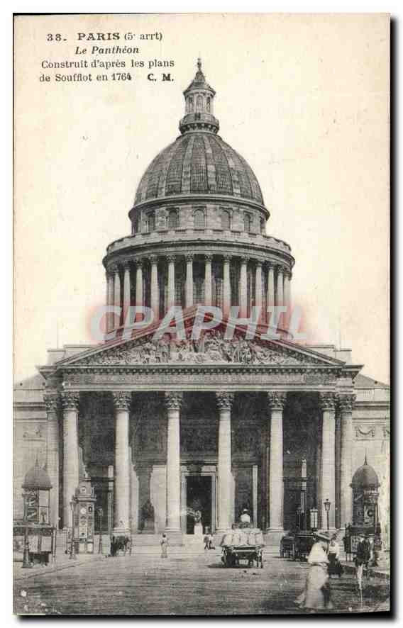 CPA Paris 5e arrt le Pantheon construit d'apres les plans de Soufflot en 1764