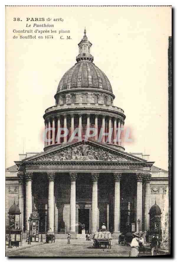 CPA Paris 5e arrt le Pantheon construit d'apres les plans de Soufflot en 1674