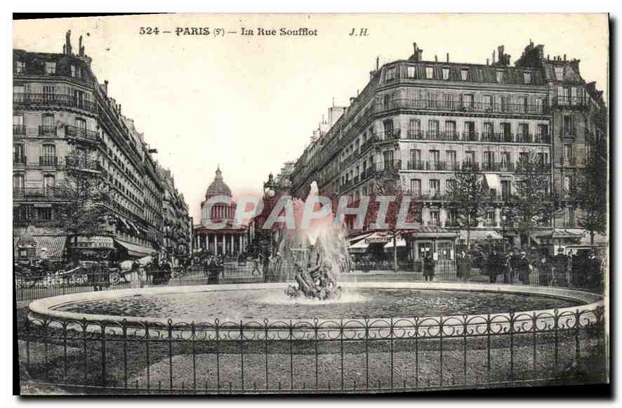 CPA Paris 5e la rue Soufflot 