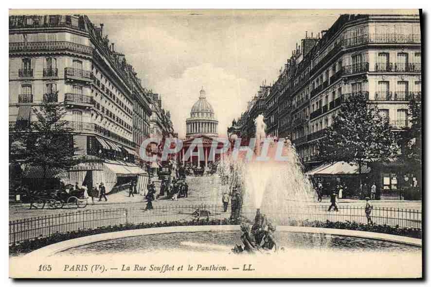 CPA Paris Ve la rue Soufflot et le Pantheon
