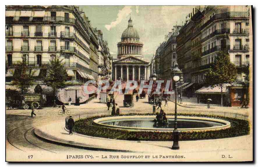 CPA Paris Ve la rue Soufflot et le Pantheon