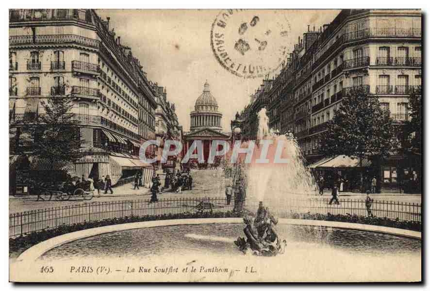 CPA Paris Ve la rue Soufflot et le Pantheon