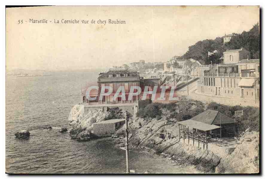 CPA Marseille la Corniche vue de chez Roubin 