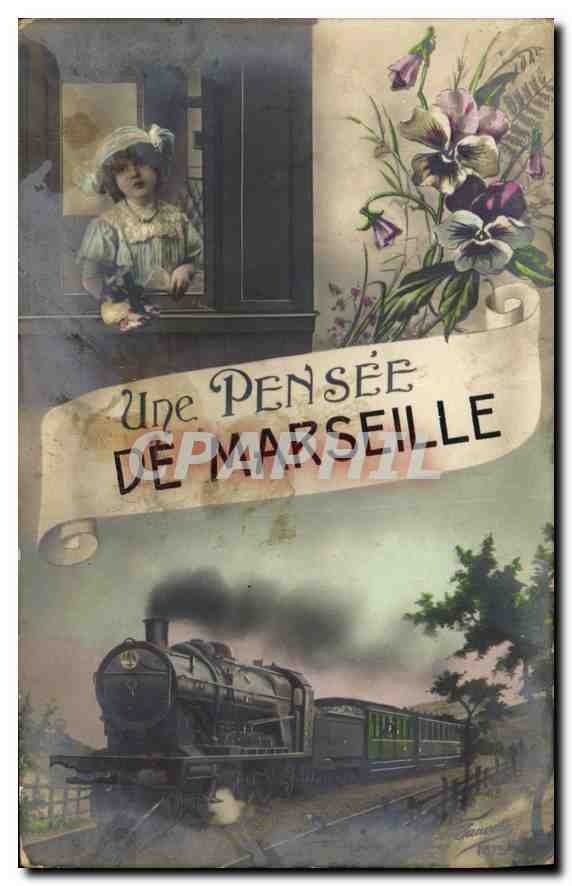CPA Une Pensee de Marseille Train