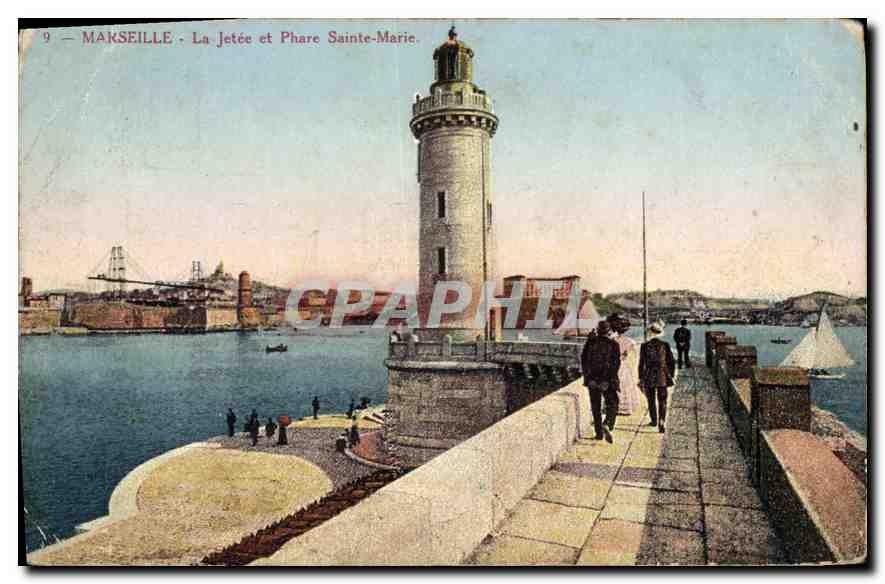 CPA Marseille la Jetee et Phare Sainte Marie 