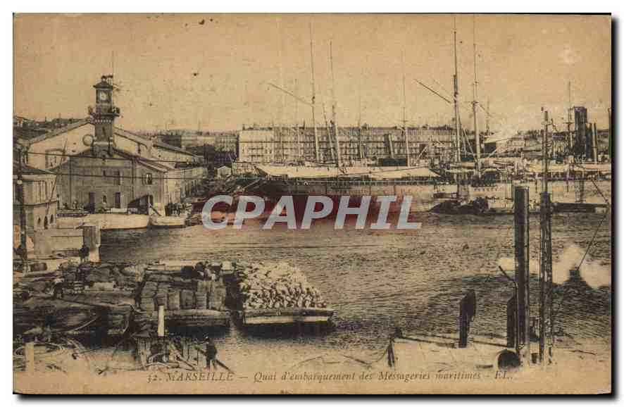 CPA Marseille Quai d'embarquement des Messageries Maritimes 