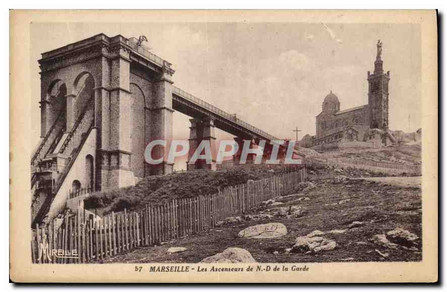 CPA Marseille les Ascenseurs de N D de la Garde