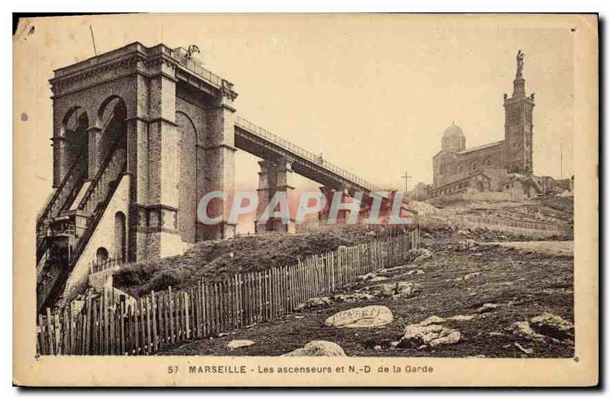 CPA Marseille les Ascenseurs et N D de la Garde