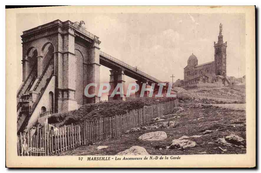 CPA Marseille les Ascenseurs de N D de la Garde