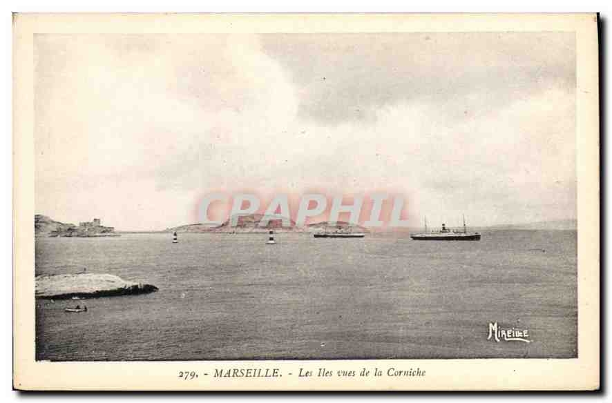 CPA Marseille les Iles vues de la Corniche 