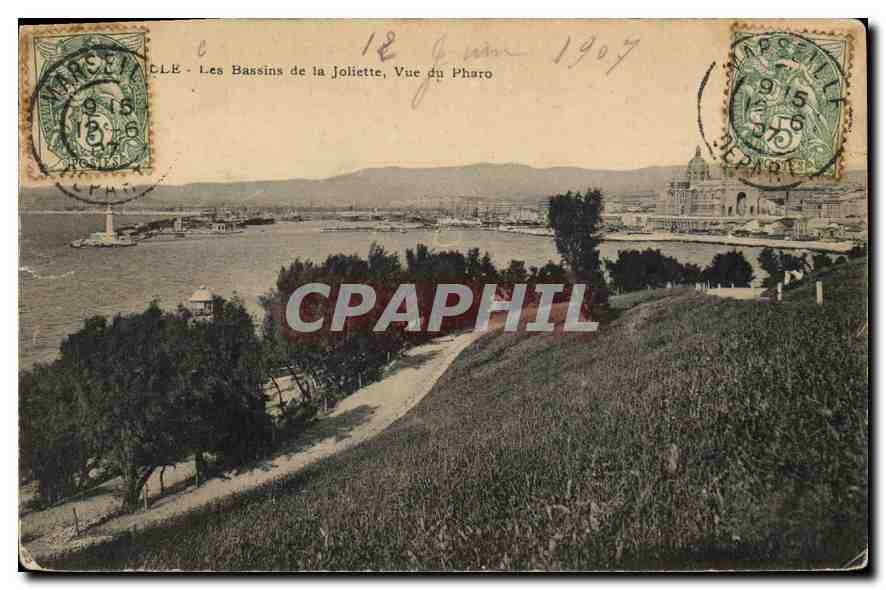 CPA Marseille les Bassins de la Joliette vue du Pharo 