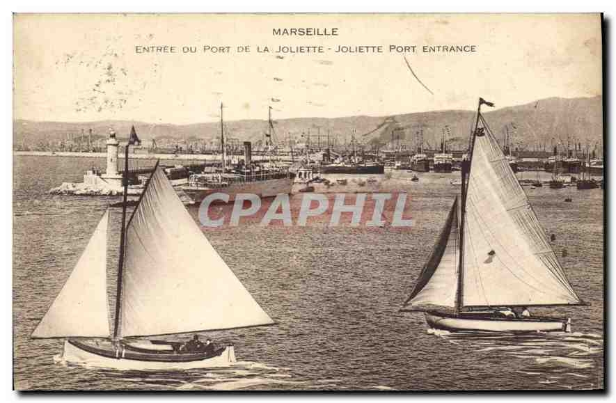 CPA Marseille entree du port de la Joliette Bateaux