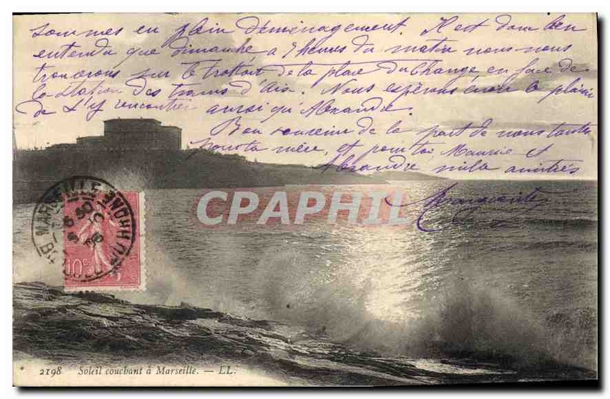 CPA Soleil couchant a Marseille 