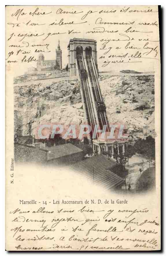 CPA Marseille les Ascenseurs de N d de la Garde