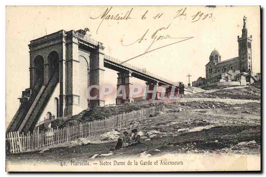 CPA Marseille Notre Dame de la Garde et Ascenseurs 