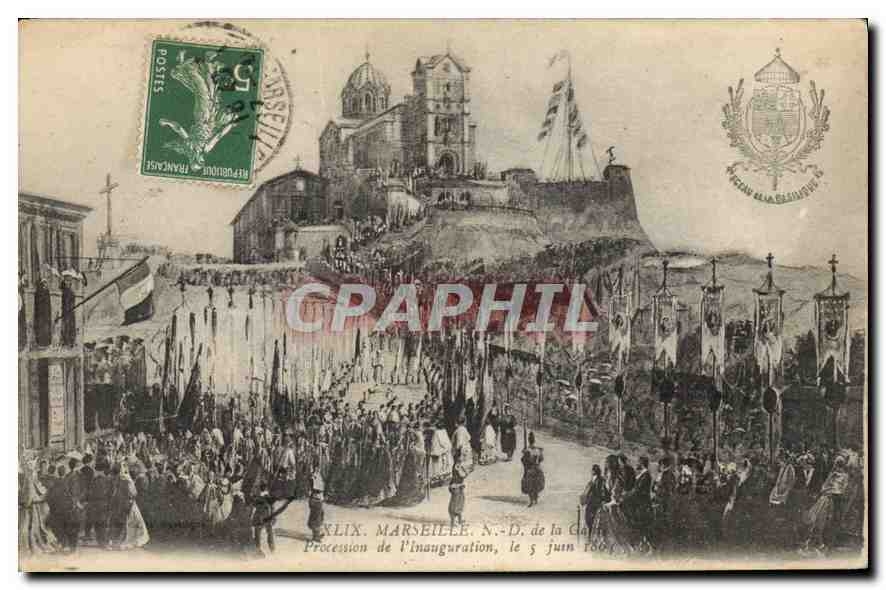 CPA Marseille N d de la Garde Procession de l'Inauguration le 5 Juin 1864