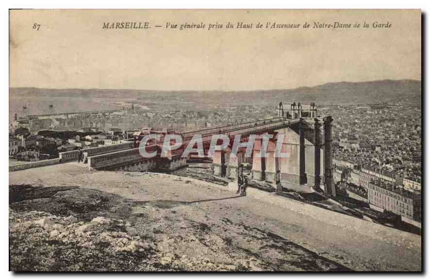 CPA Marseille vue generale prise du Haut de l'Ascenseur de Notre Dame de la Garde