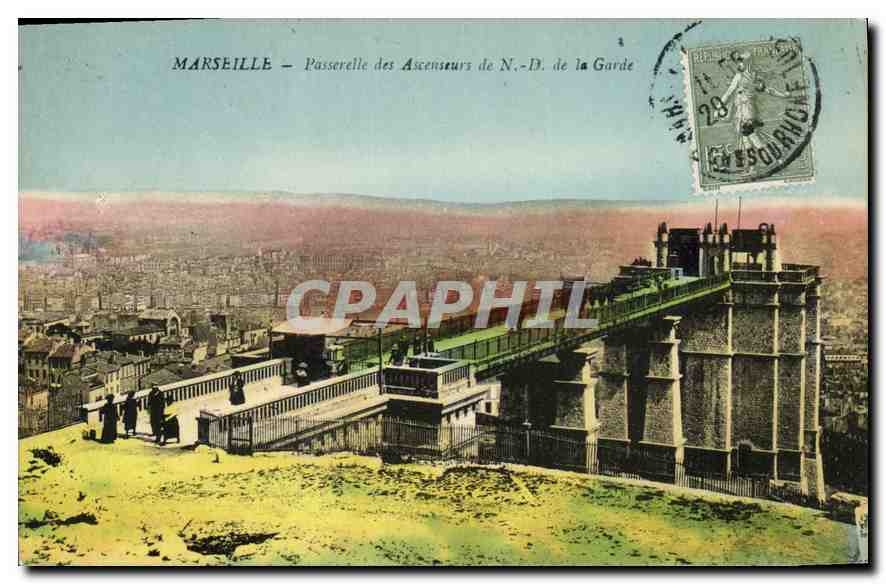 CPA Marseille Passerelle des Ascenseurs de N D de la Garde 
