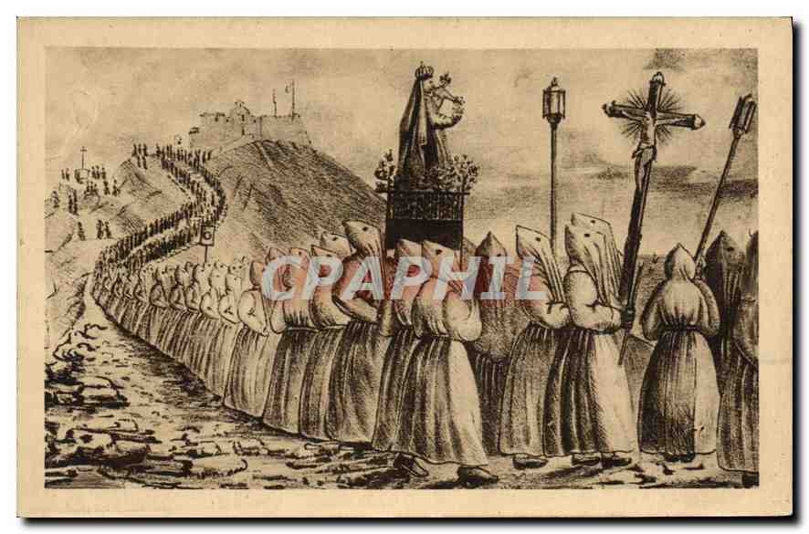 CPA Marseille N D de la Garde vers 1840 ancien reposoir de la Bonne N D de la garde Procession des P