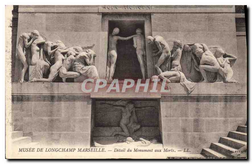 CPA Musee de Longchamp Marseille detail du Monument aux Morts 