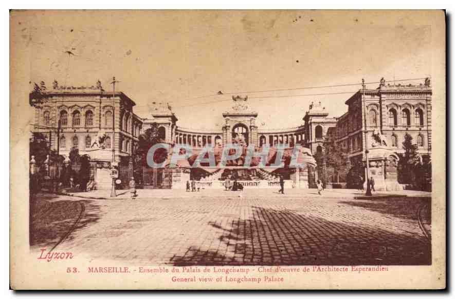 CPA Marseille Ensemble du palais de Longchamp chef d'oeuvre de l'Architecte Esperandieu 