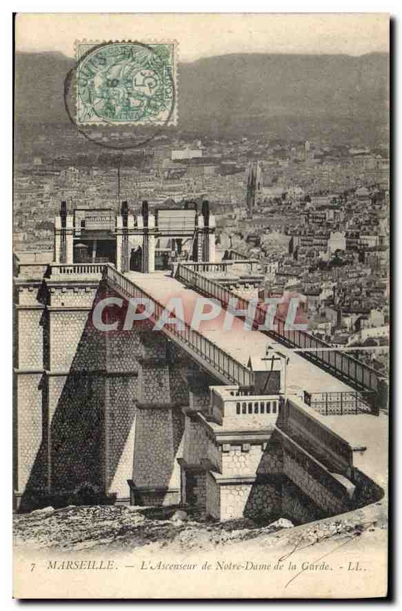 CPA Marseille L'Ascenseur de Notre Dame de la Garde 