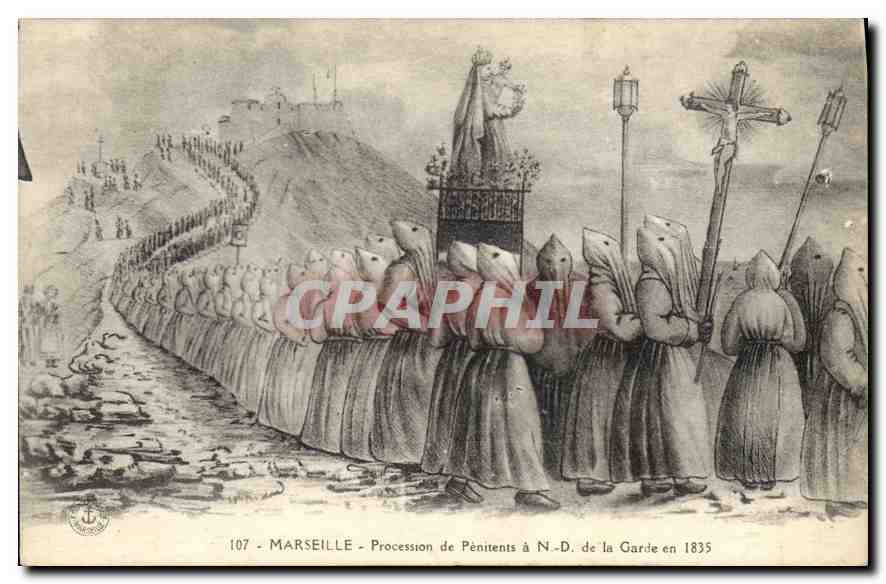 CPA Marseille Procession de Penitents a N D de la Garde 