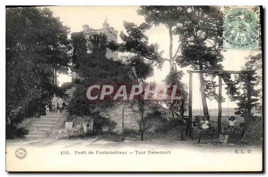 CPA Foret de Fontainebleau Tour Denecourt Enfants