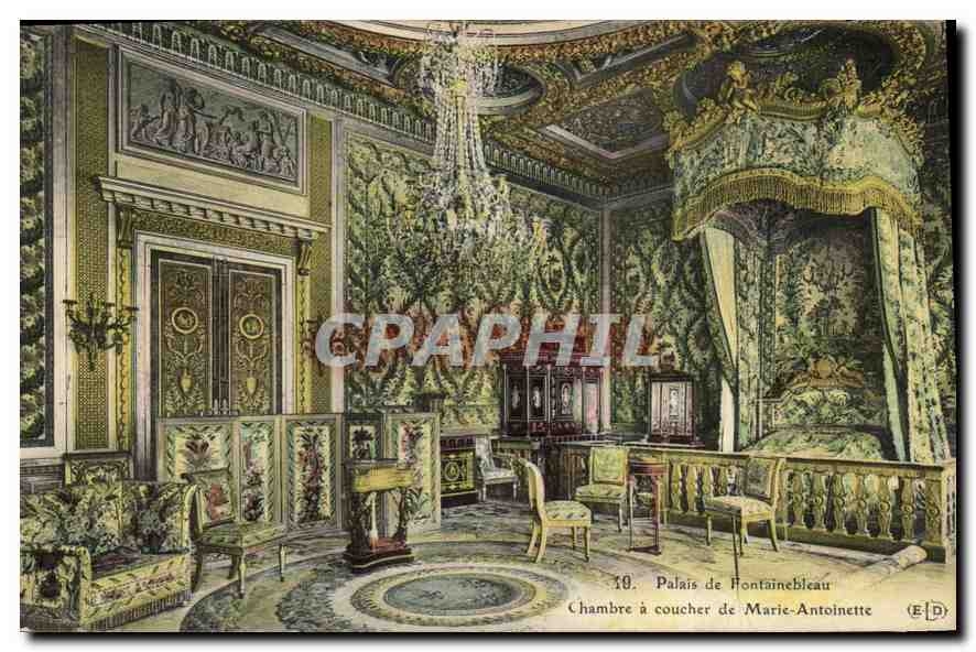 CPA Palais de Fontainebleau Chambre a coucher de Marie Antoinette 