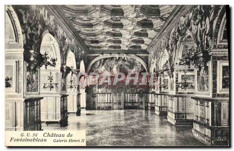 CPA Chateau de Fontainebleau Galerie Henri II 
