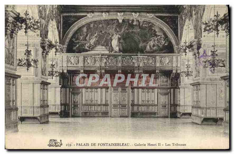 CPA Palais de Fontainebleau Galerie Henri II Les Tribunes 