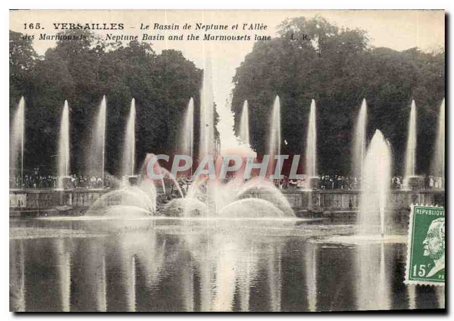 CPA Versailles Le Bassin de Neptune et l'Allee des Marmousets 