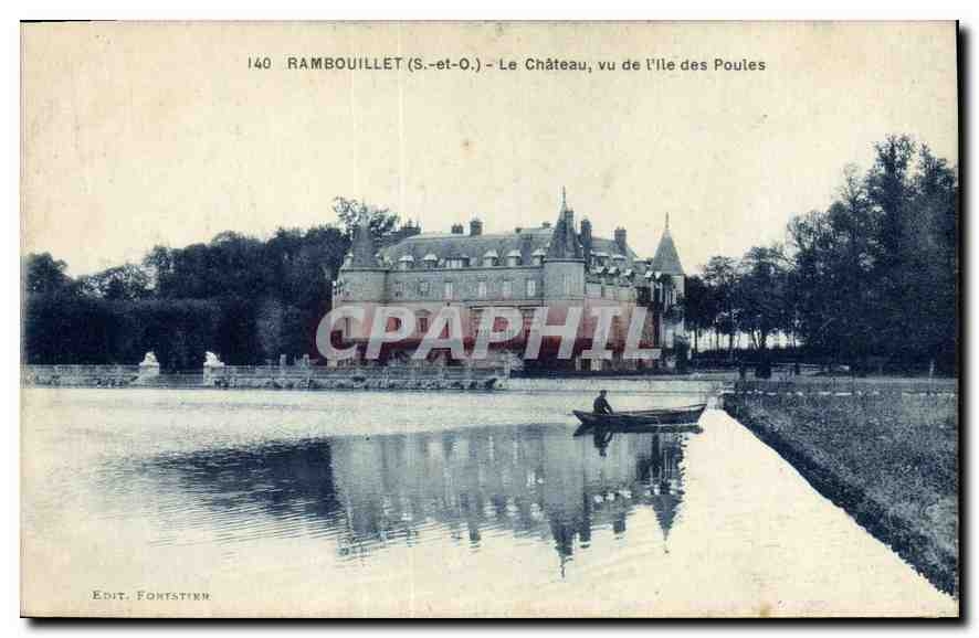 CPA Rambouillet S et O Le Chateau vu de l'Ile des Poules