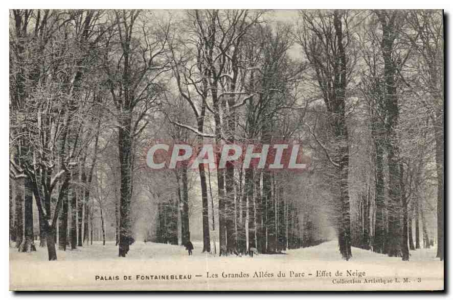 CPA Palais de Fontainebleau Les Grandes Allees du Parc Effet de neige