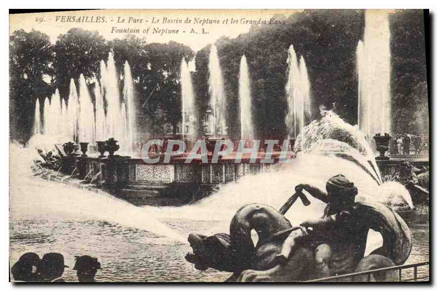 CPA Versailles Le Parc Le Bassin de Neptune et les Grandes Eaux 