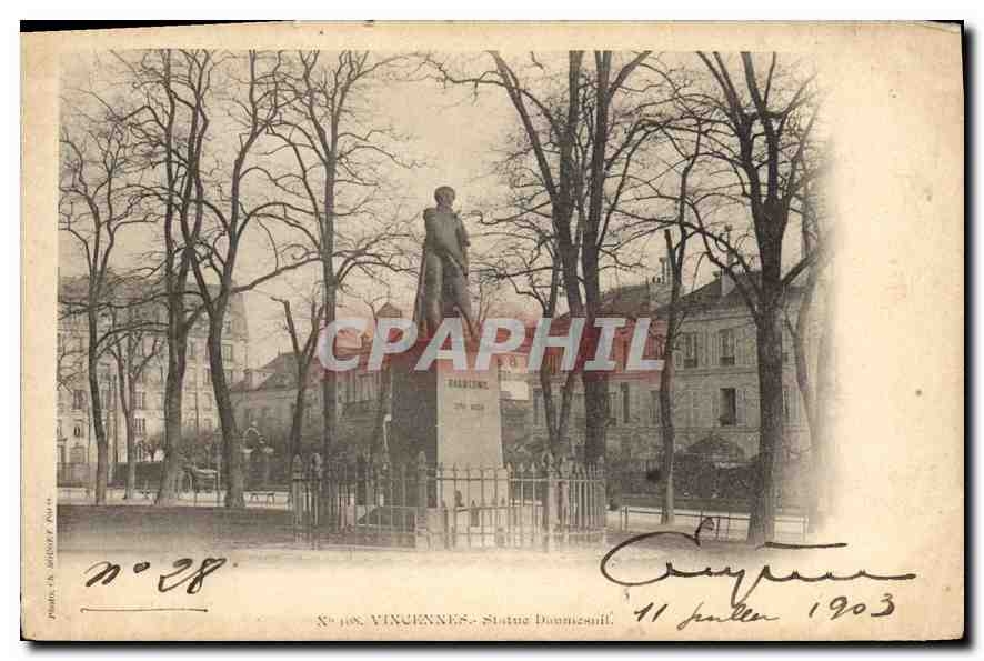CPA Vincennes Statue de Daumesnil
