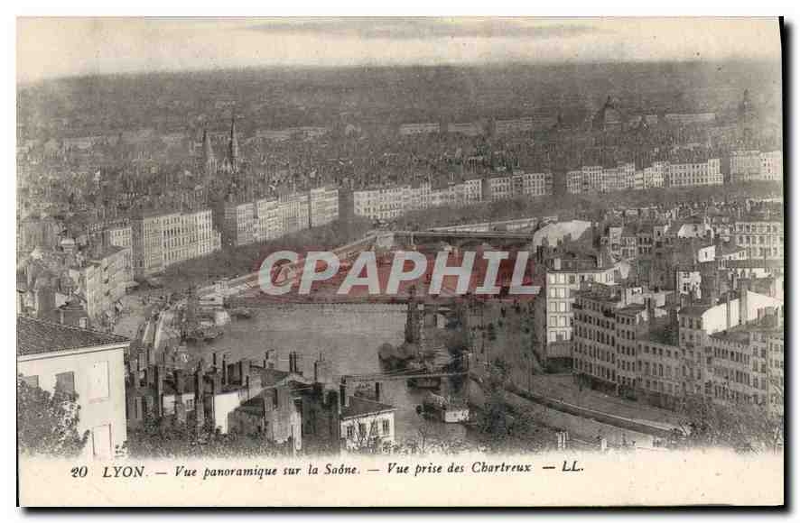 CPA Lyon Vue panoramique sur la Saone 