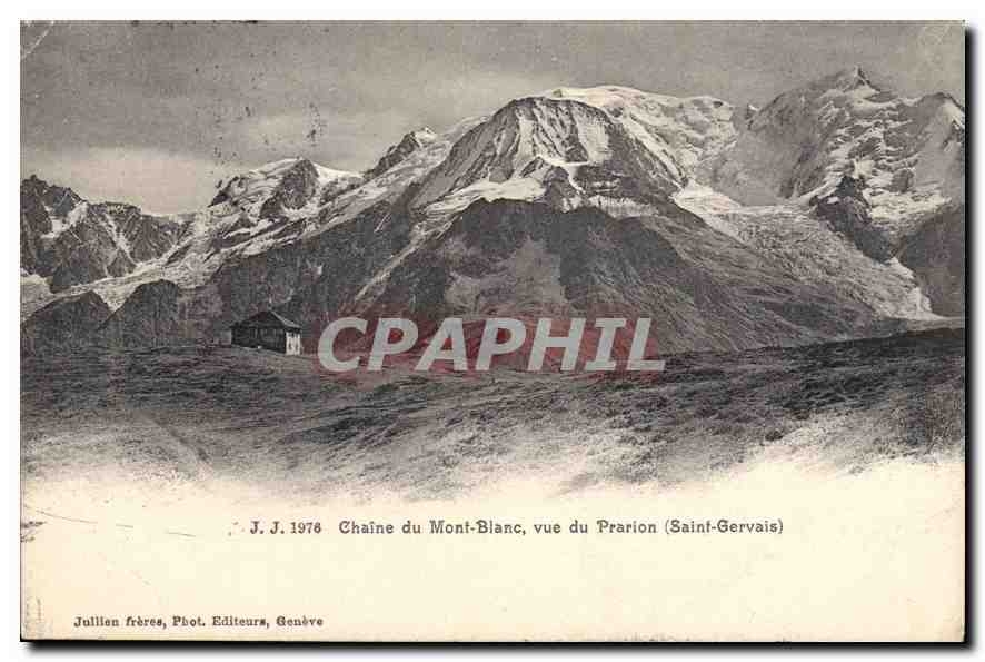 CPA Chaine du Mont Blanc vue du Prarion (Saint Gervais)