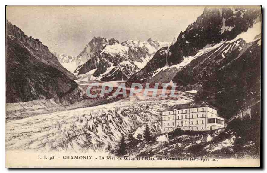 CPA Chamonix La Mer de Glace et l'Hotel du Montenvers (alt 1920 m)