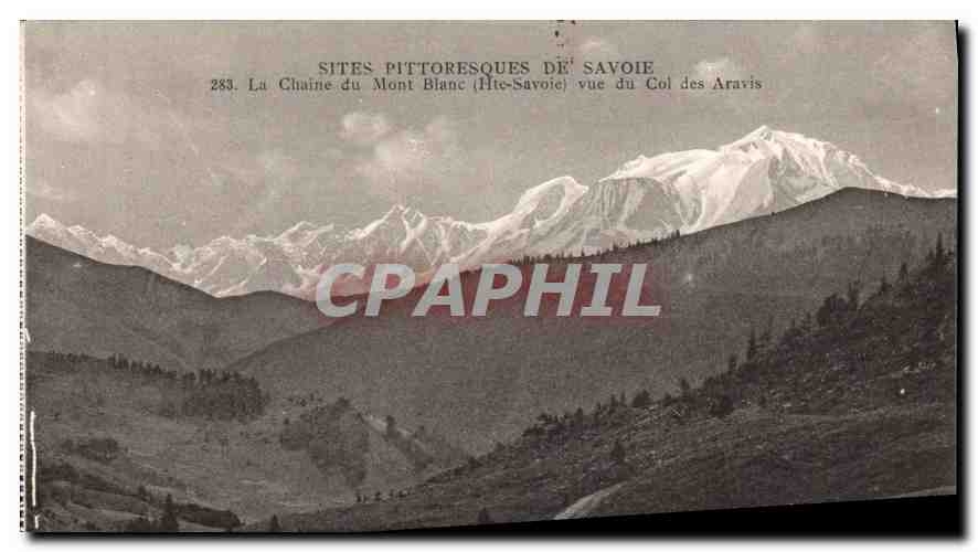 CPA Sites Pittoresques de Savoie La Chaine du Mont Blanc (Hte Savoie) vue du col des Aravis