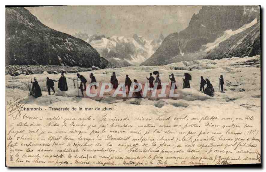 CPA Chamonix Traversee de la mer de glace