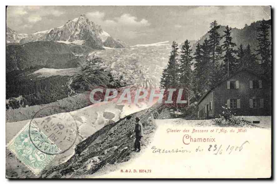 CPA Chamonix Glacier des Bossons et l'Aig du Midi