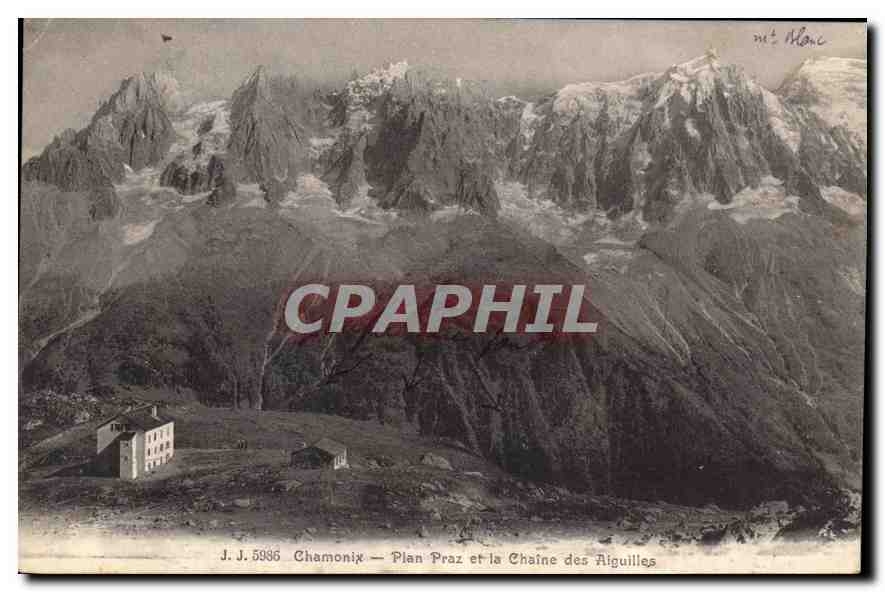 CPA Chamonix Plan Praz et la Chaine des Aiguilles