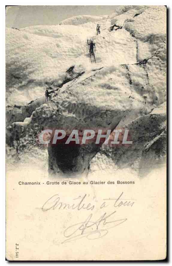 CPA Chamonix Grotte de Glace au Glacier des Bossons